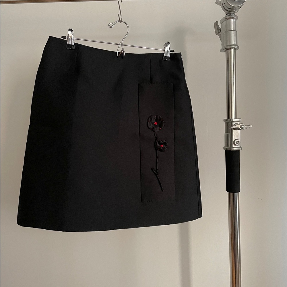 Prada Black Mini A-Line Skirt for Work